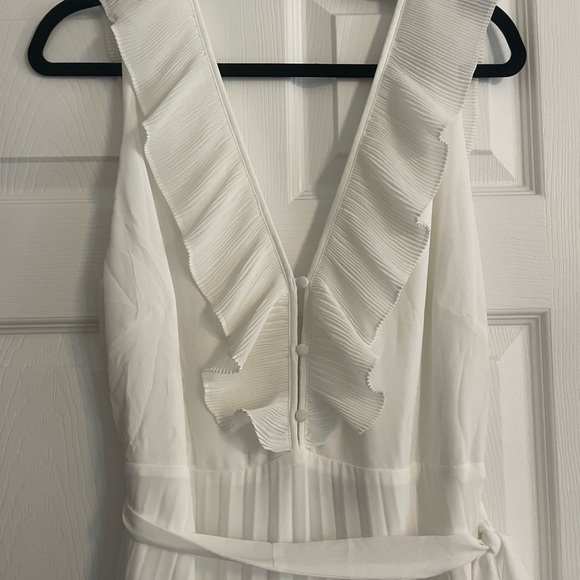 Lulu’s Loved By You White Pleated Chiffon Dress - Picture 3 of 4